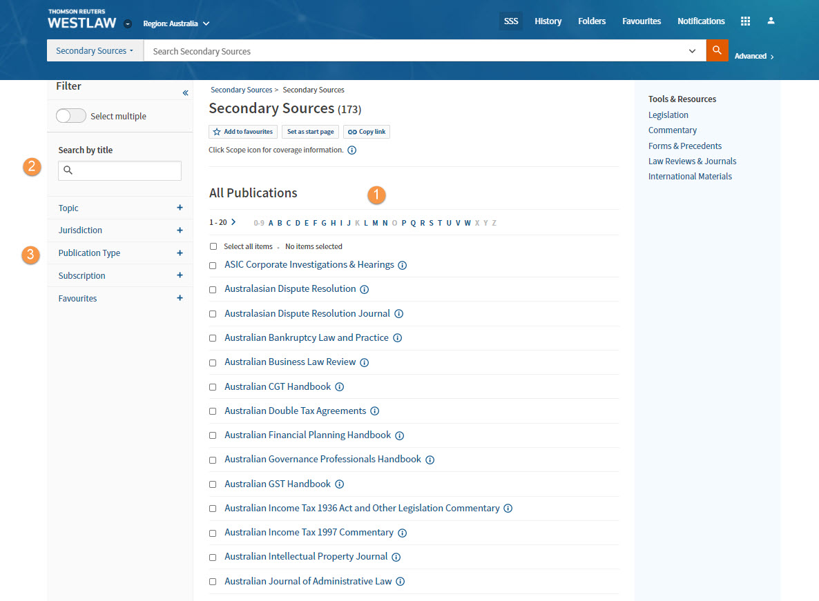 Secondary Sources Features